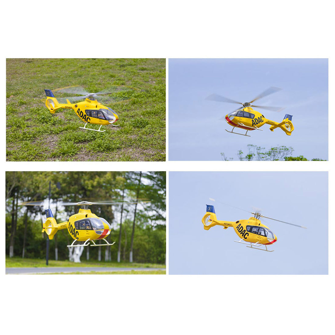 FLYWING EC135 470クラス RCシミュレーションヘリコプター 2.4G 6CH GPS搭載 4個クイックデタッチプロペラ RTF版 Model1/Model2切替