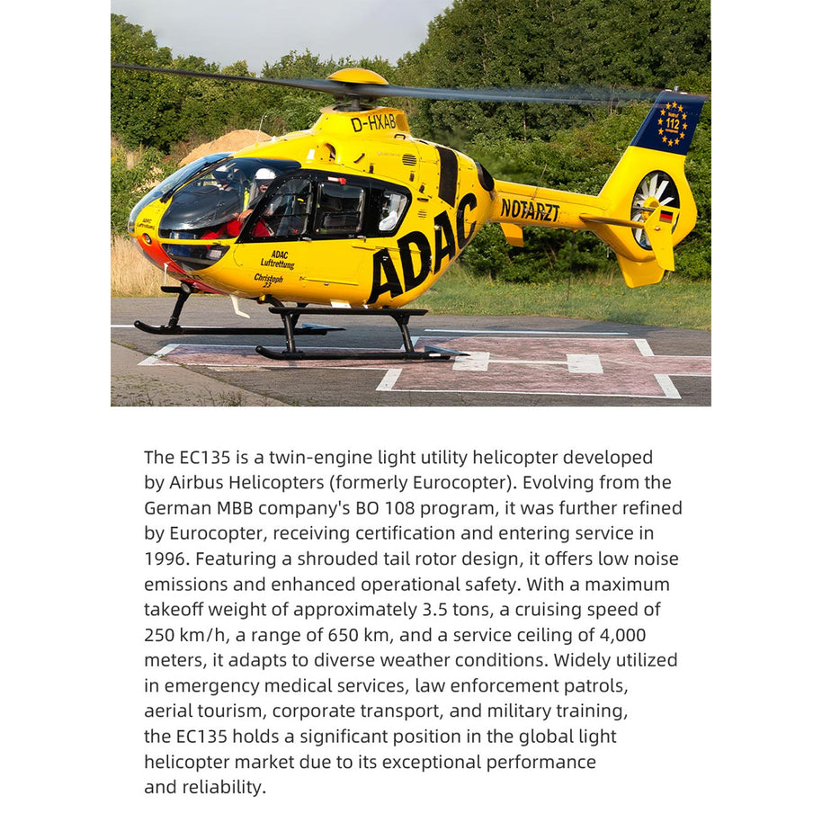 FLYWING EC135 470クラス RCシミュレーションヘリコプター 2.4G 6CH GPS搭載 4個クイックデタッチプロペラ RTF版 Model1/Model2切替