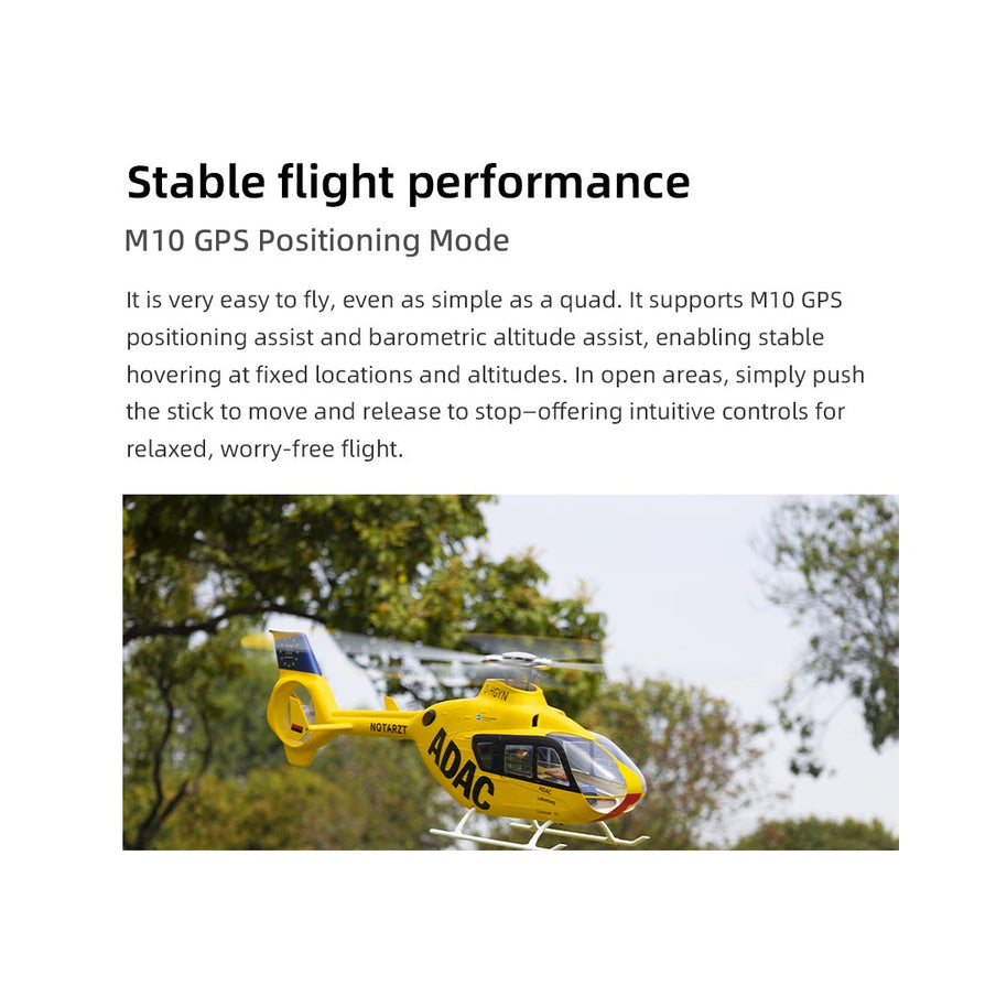 FLYWING EC135 470クラス RCシミュレーションヘリコプター 2.4G 6CH GPS搭載 4個クイックデタッチプロペラ RTF版 Model1/Model2切替