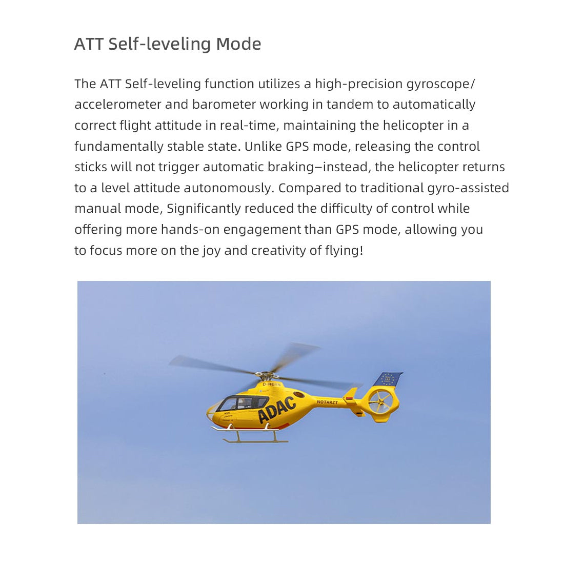 FLYWING EC135 470クラス RCシミュレーションヘリコプター 2.4G 6CH GPS搭載 4個クイックデタッチプロペラ RTF版 Model1/Model2切替