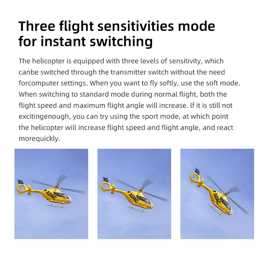 FLYWING EC135 470クラス RCシミュレーションヘリコプター 2.4G 6CH GPS搭載 4個クイックデタッチプロペラ RTF版 Model1/Model2切替