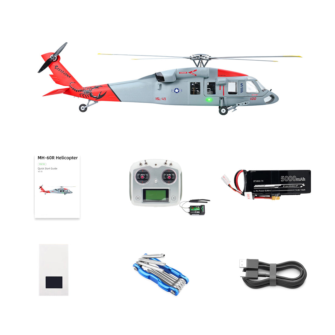 FLYWING MH-60R 470クラス RC軍用ヘリコプター 2.4G 6CH ACEフライトコントローラー GPS測位 左右ハンドコントロール