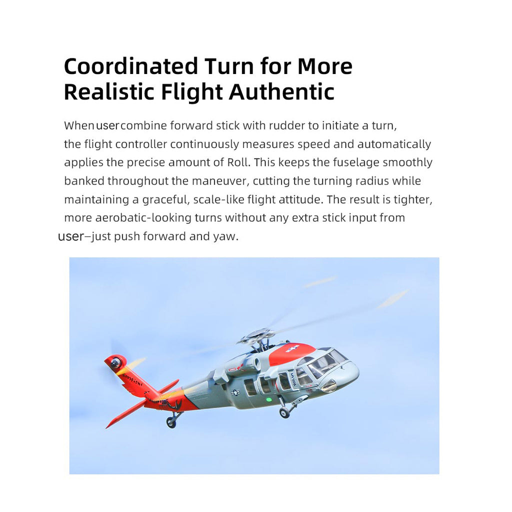 FLYWING MH-60R 470クラス RC軍用ヘリコプター 2.4G 6CH ACEフライトコントローラー GPS測位 左右ハンドコントロール