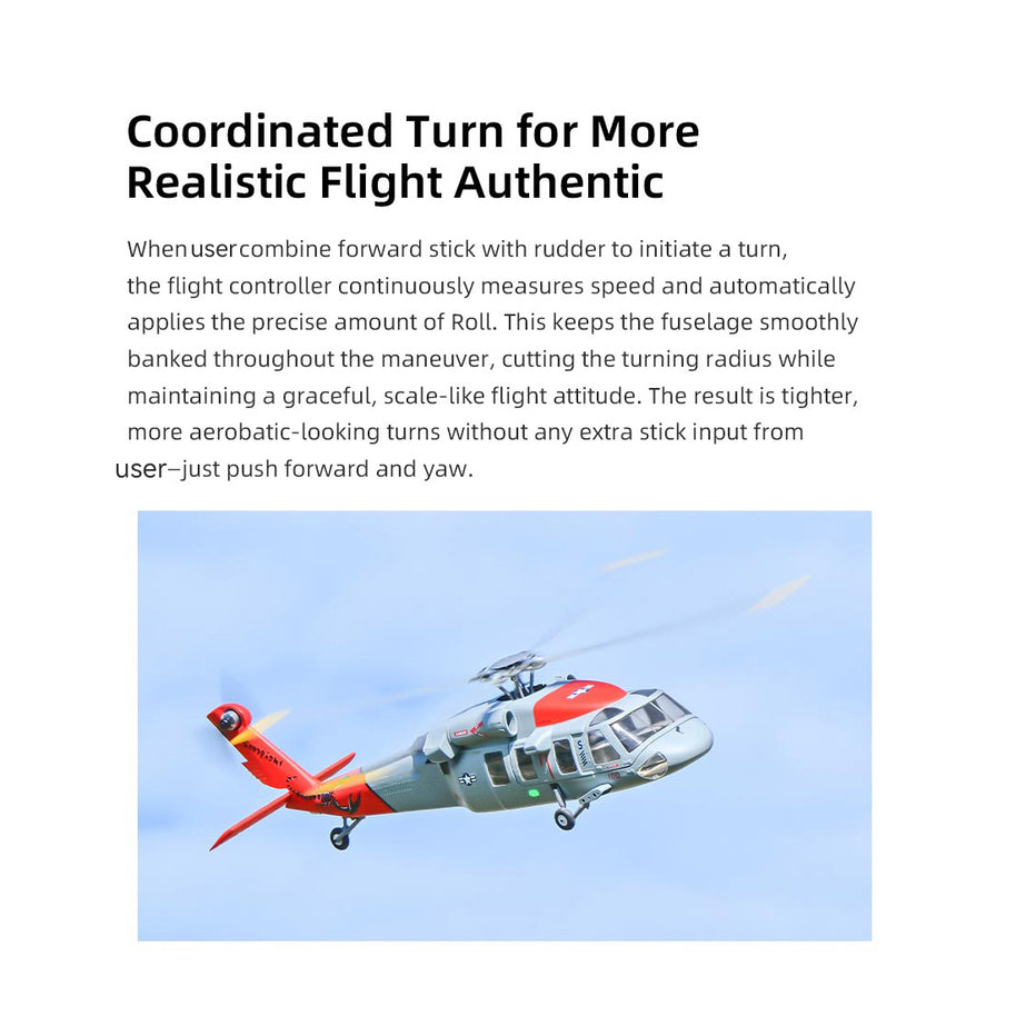 FLYWING MH-60R 470クラス RC軍用ヘリコプター 2.4G 6CH ACEフライトコントローラー GPS測位 左右ハンドコントロール