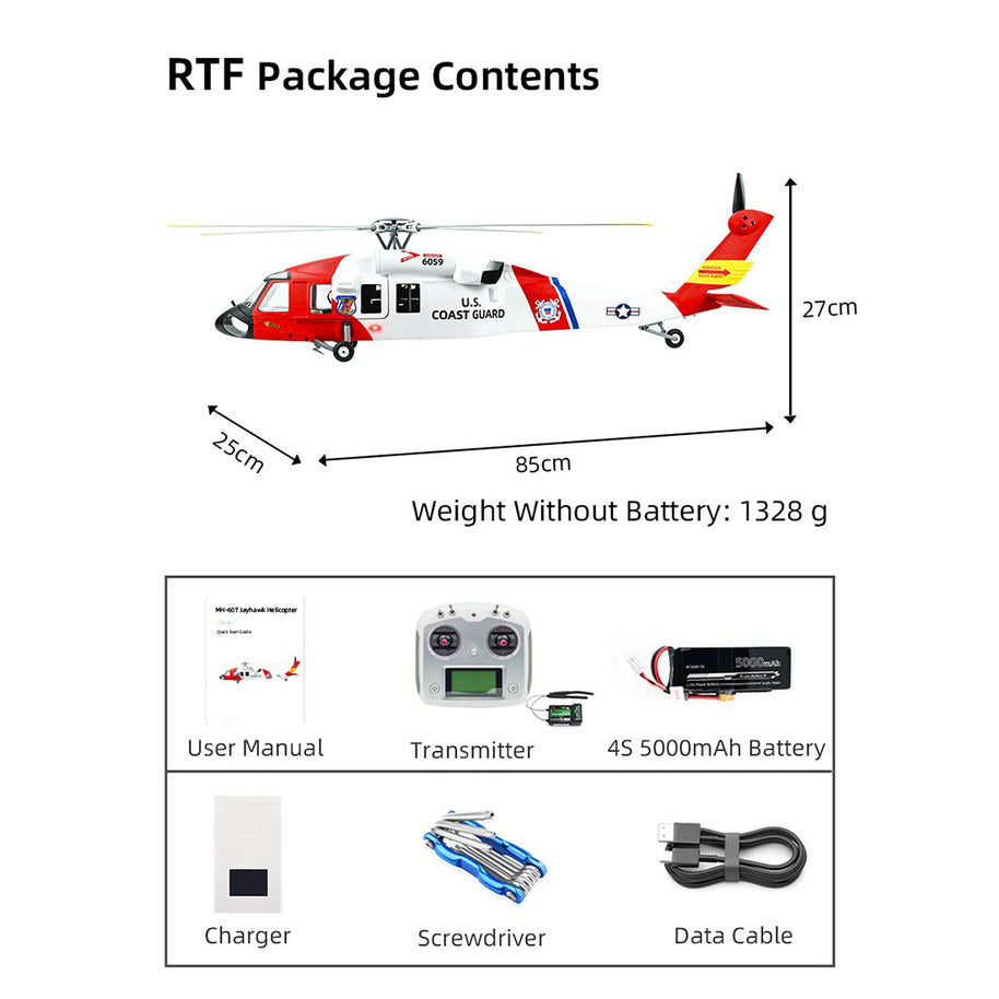 FLYWING MH-60R 470クラス RC軍用ヘリコプター 2.4G 6CH ACEフライトコントローラー GPS測位 左右ハンドコントロール