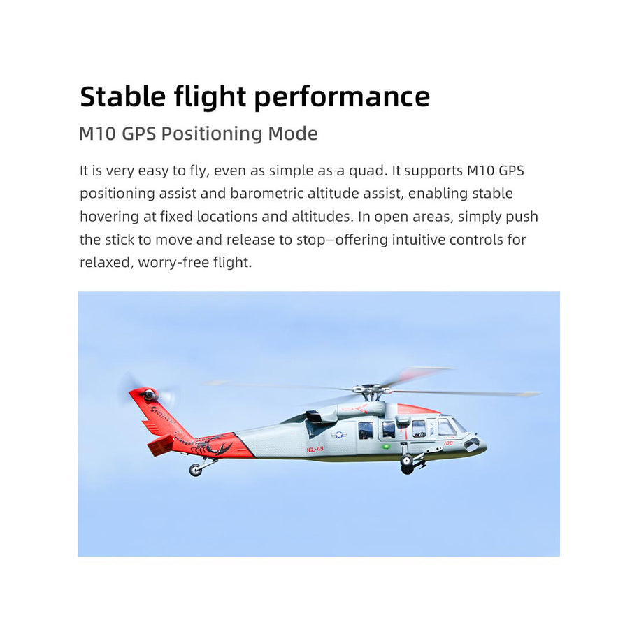 FLYWING MH-60R 470クラス RC軍用ヘリコプター 2.4G 6CH ACEフライトコントローラー GPS測位 左右ハンドコントロール