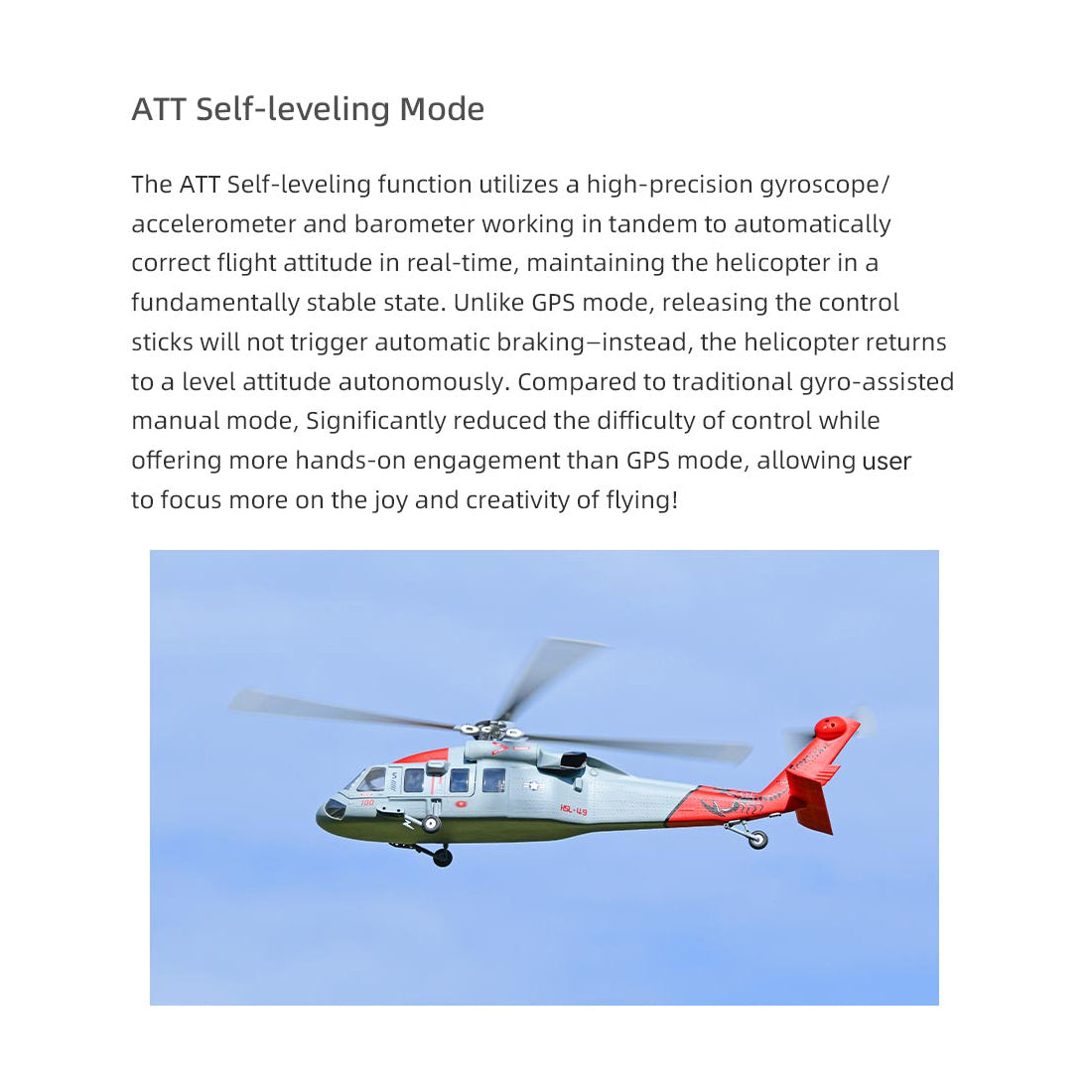 FLYWING MH-60R 470クラス RC軍用ヘリコプター 2.4G 6CH ACEフライトコントローラー GPS測位 左右ハンドコントロール