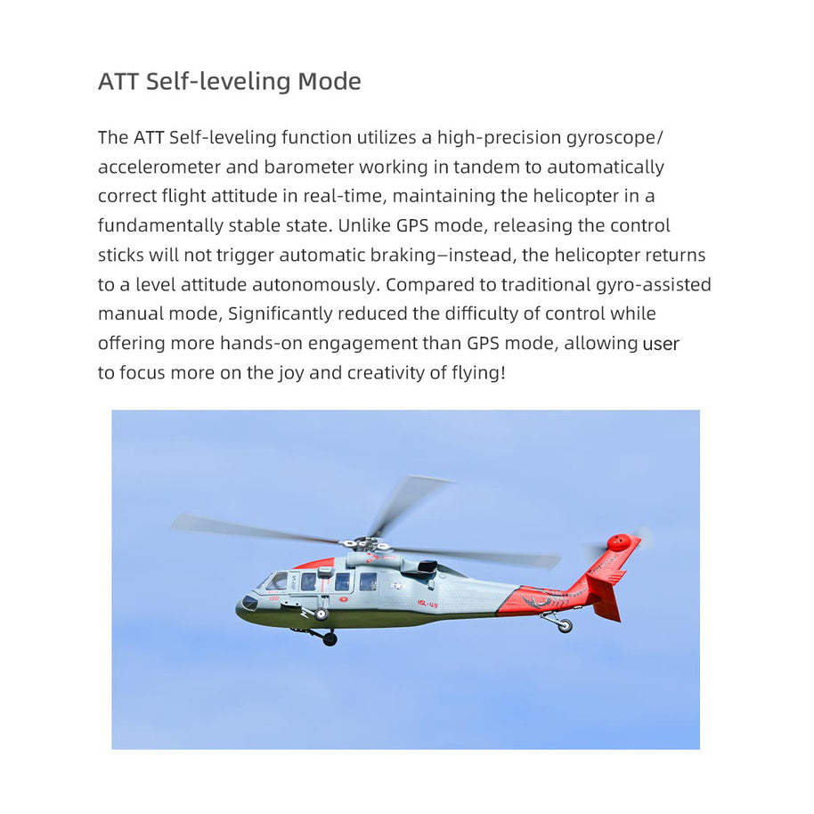 FLYWING MH-60R 470クラス RC軍用ヘリコプター 2.4G 6CH ACEフライトコントローラー GPS測位 左右ハンドコントロール