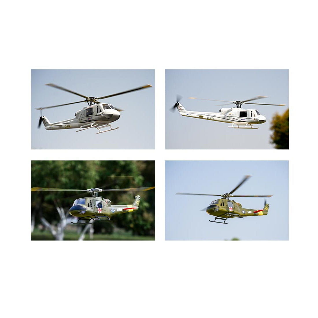FLYWING UH1-V4 Huey 470クラス RC軍用ヘリコプター 2.4G 6CH Model1/Model2切替 RTF版