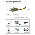 FLYWING UH1-V4 Huey 470クラス RC軍用ヘリコプター 2.4G 6CH Model1/Model2切替 RTF版