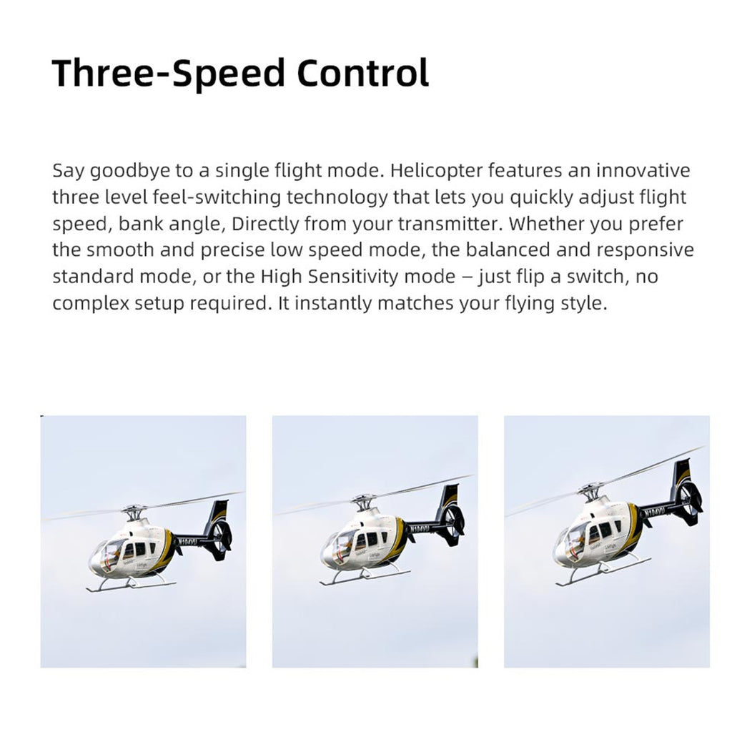 FLYWING EC135 470 クラス 6CH RC スケールヘリコプター RTF ブラックゴールド｜Mode1/Mode2 切替 GPS 搭載