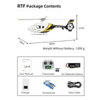 FLYWING EC135 470 クラス 6CH RC スケールヘリコプター RTF ブラックゴールド｜Mode1/Mode2 切替 GPS 搭載
