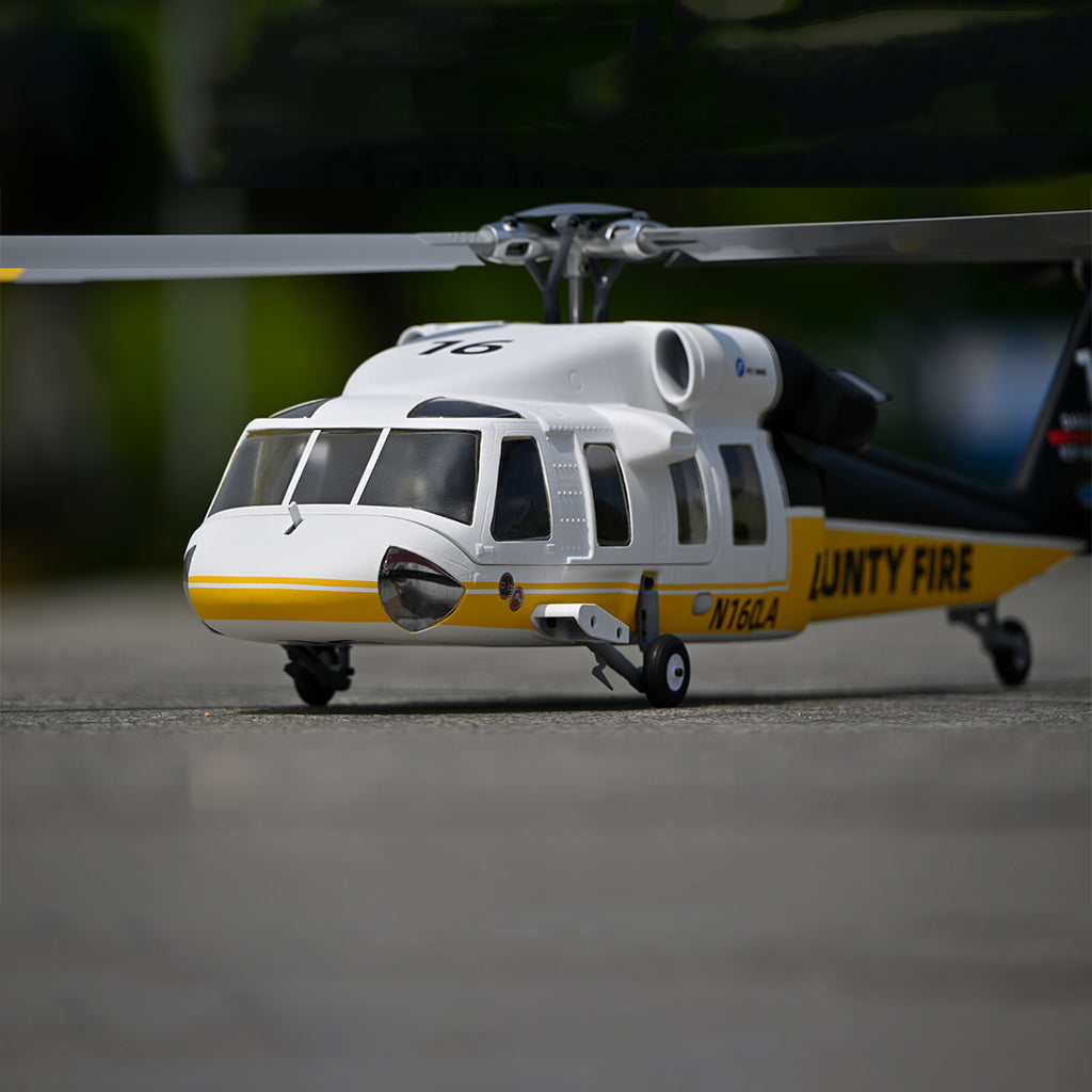 FLYWING UH‑60L 470 クラス 6CH スケール RC 軍用ヘリ RTF ブラックゴールド｜Mode1/Mode2 切替 GPS 搭載