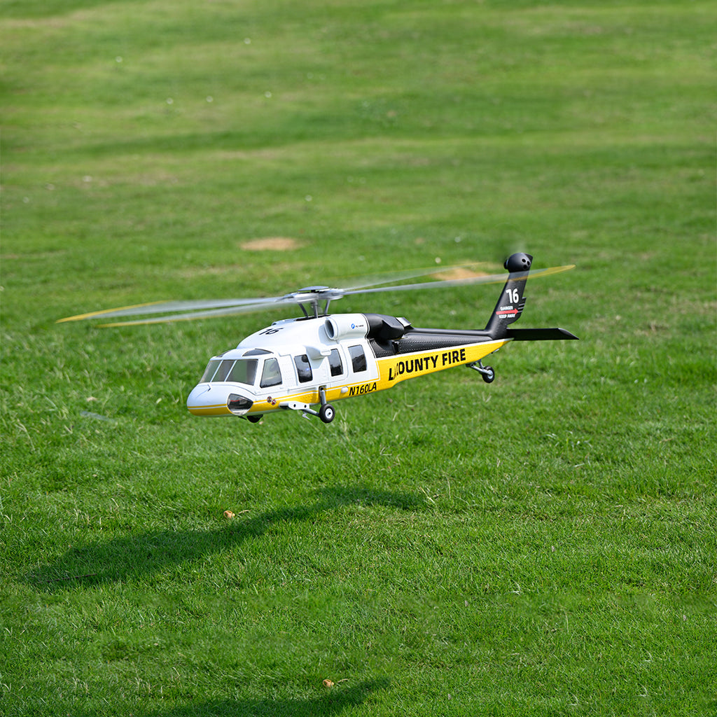 FLYWING UH‑60L 470 クラス 6CH スケール RC 軍用ヘリ RTF ブラックゴールド｜Mode1/Mode2 切替 GPS 搭載