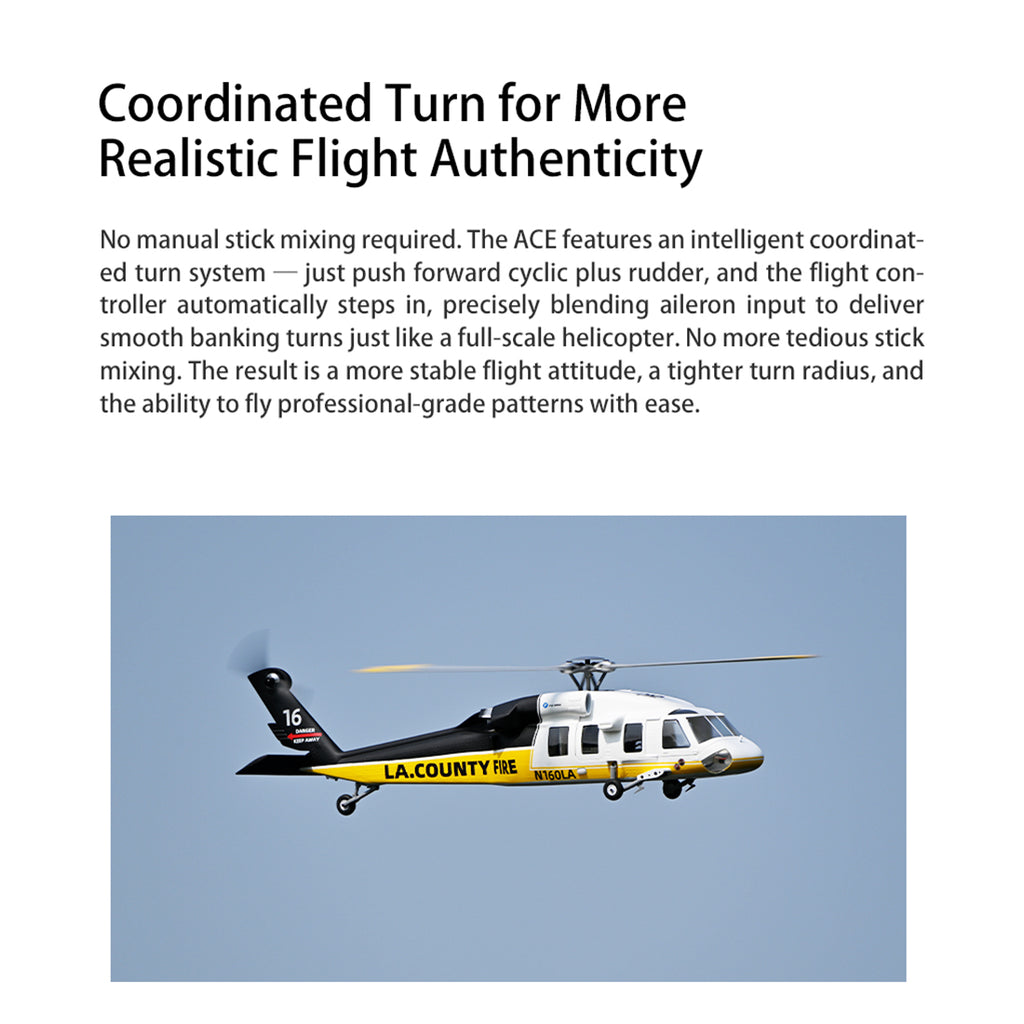 FLYWING UH‑60L 470 クラス 6CH スケール RC 軍用ヘリ RTF ブラックゴールド｜Mode1/Mode2 切替 GPS 搭載