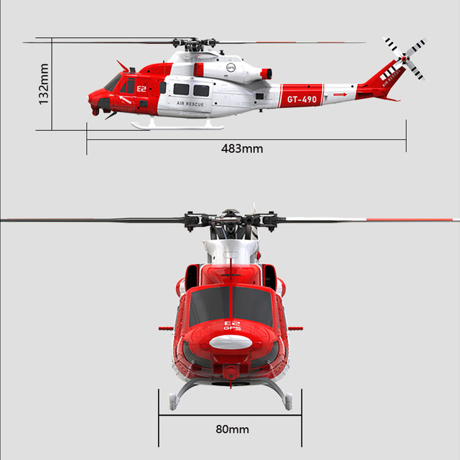 GOOSKY E2 1/35スケール UH-1Y RCヘリコプター RTF版 2.4G A8充電式リモコン GPS安定ホバリング