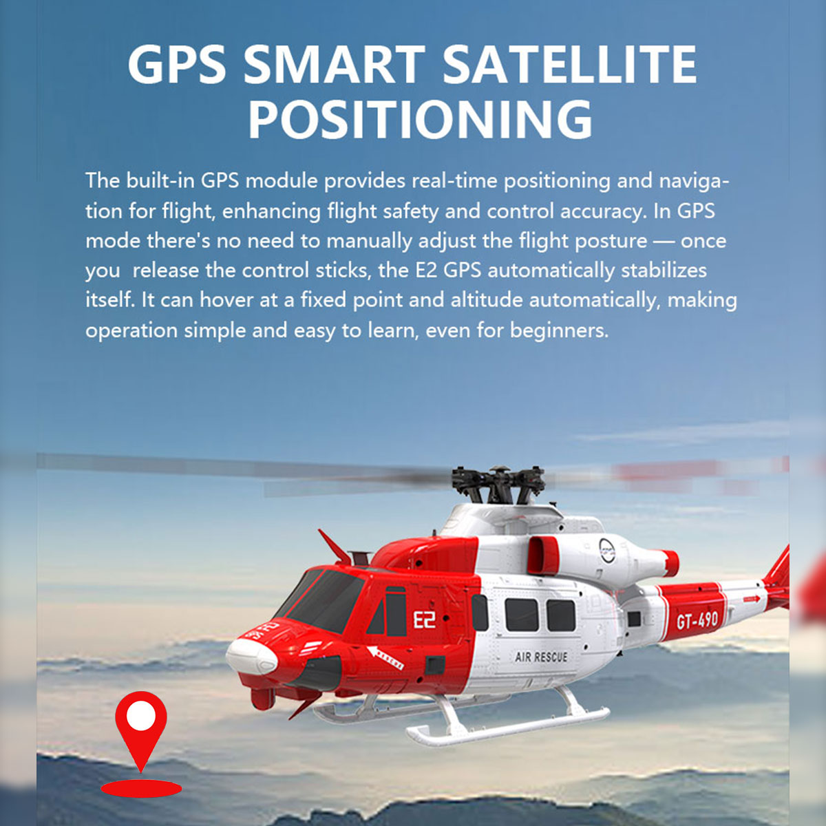 GOOSKY E2 1/35スケール UH-1Y RCヘリコプター RTF版 2.4G A8充電式リモコン GPS安定ホバリング