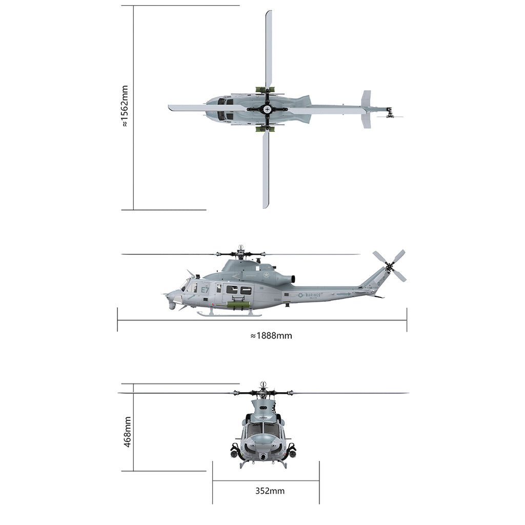 GOOSKY E7 UH-1Y 1/9スケール 700クラス RCヘリコプター （技術適合認証）
