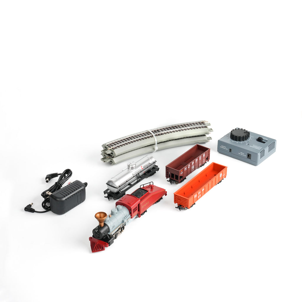 1/87 HOスケール 0-4-0オールド蒸気機関車模型｜米国レトロ鉄道デザイン メタルレール一式 電動無段階速度調整 DIY情景組立 鉄道コレクション
