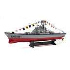 LHD-881 1/390 2.4G RC双発軍艦モデル 防水 ローバッテリーアラーム ウォッチリモコン（別途購入）