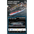 LHD-883 1/480 RC空母ボート 2.4GHz デュアルモーター 防水 LEDライト ローバッテリー保護 RTR