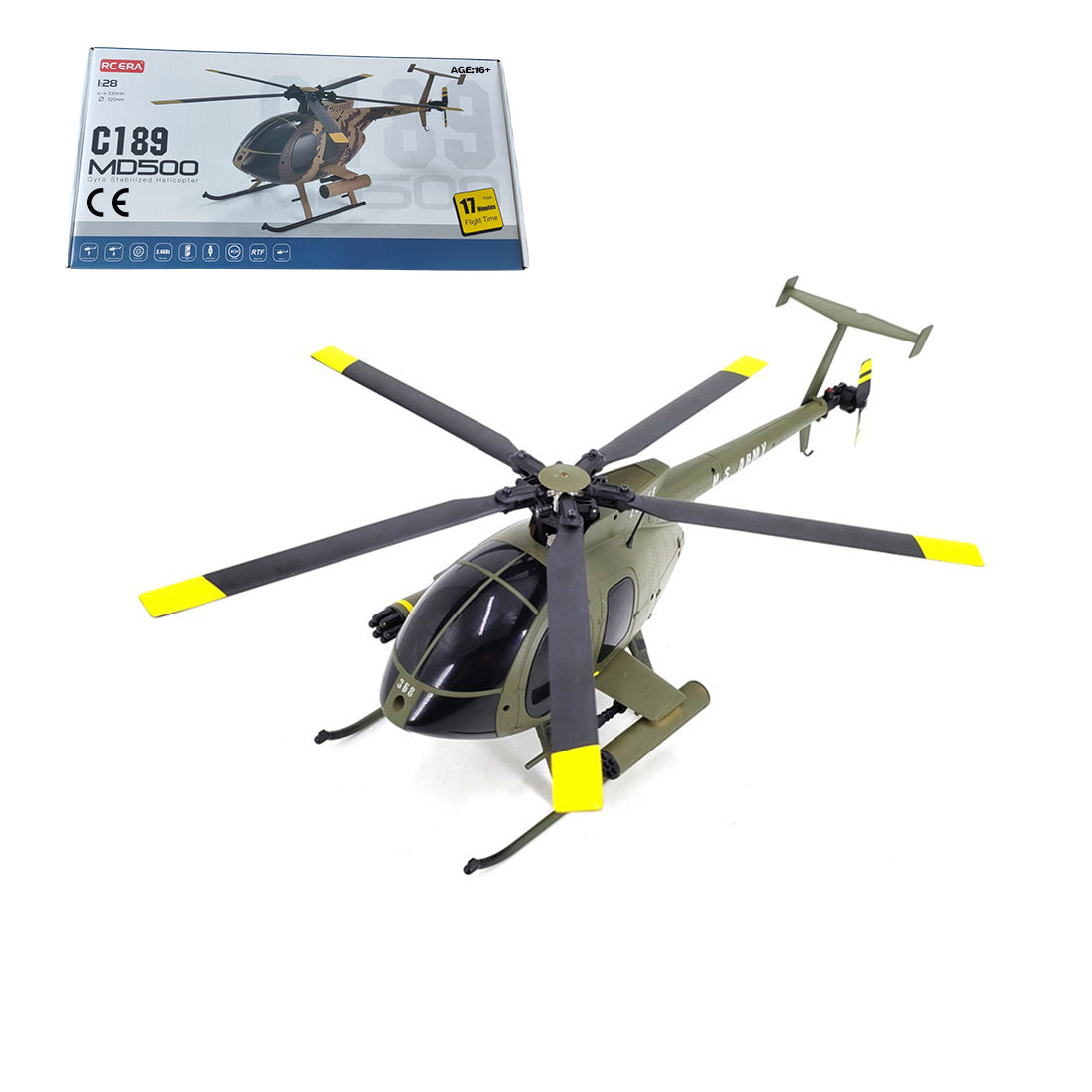 MD500 C189 Little Bird 航空機モデル 1/28スケール 2.4G 4CH 単ローター ヘリコプターモデル（RTF版）