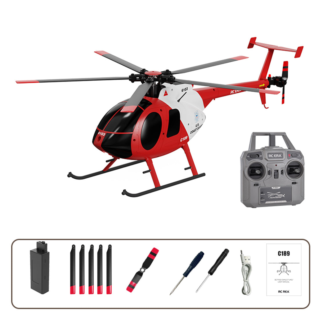 MD500 C189 Little Bird 航空機モデル 1/28スケール 2.4G 4CH 単ローター ヘリコプターモデル（RTF版）