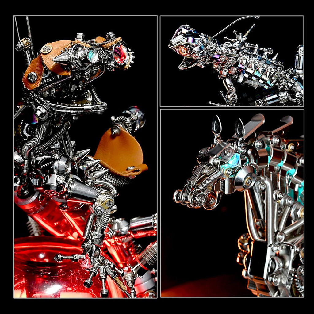 スチームパンク 機械馬 3Dメタルパズル 1500+PCS 多関節可動 DIY金属組立模型
