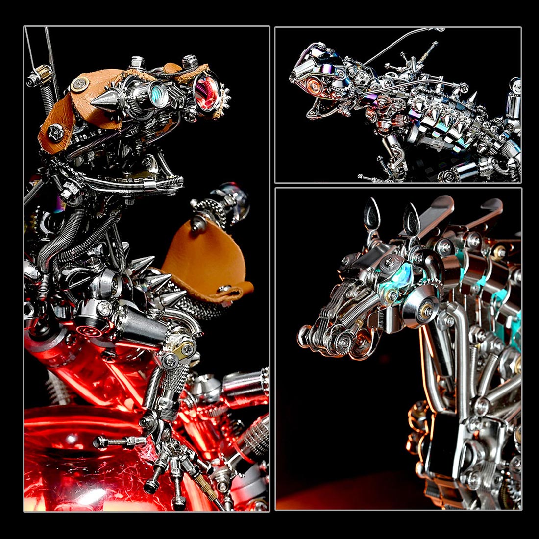 スチームパンク 機械馬 3Dメタルパズル 1500+PCS 多関節可動 DIY金属組立模型
