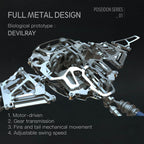 メカニカルマンタレイ 3D 金属組立キット 2 色展開 マグネット外殻 LED ライト付き 動く海洋生物モデル