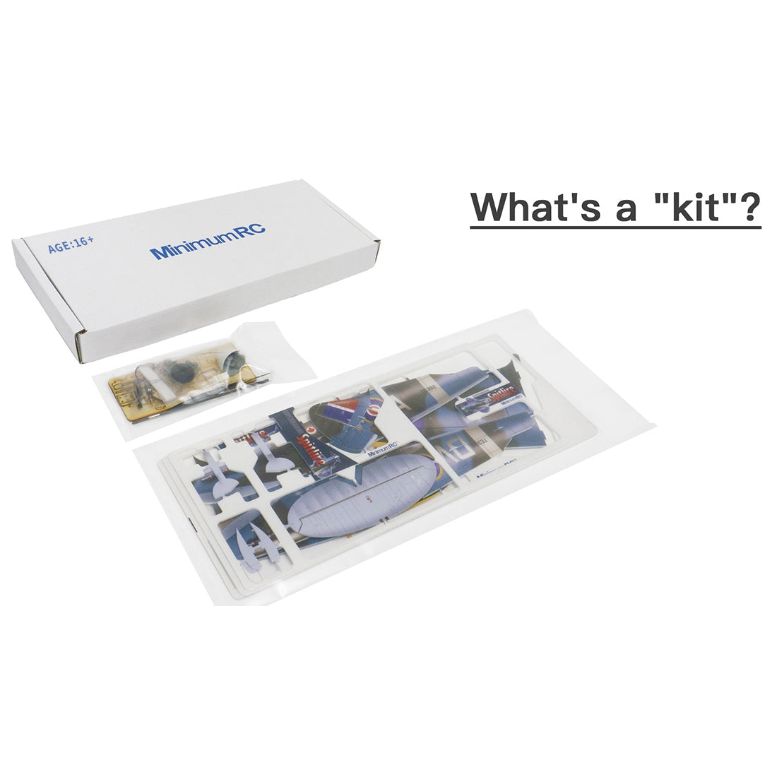 MinimumRC Spitfire MK XV 2.4G 5チャンネルマルチプロトコル RC固定翼航空機モデル（Kit RTFバージョン）