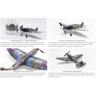 MinimumRC Spitfire MK XV 2.4G 5チャンネルマルチプロトコル RC固定翼航空機モデル（Kit RTFバージョン）