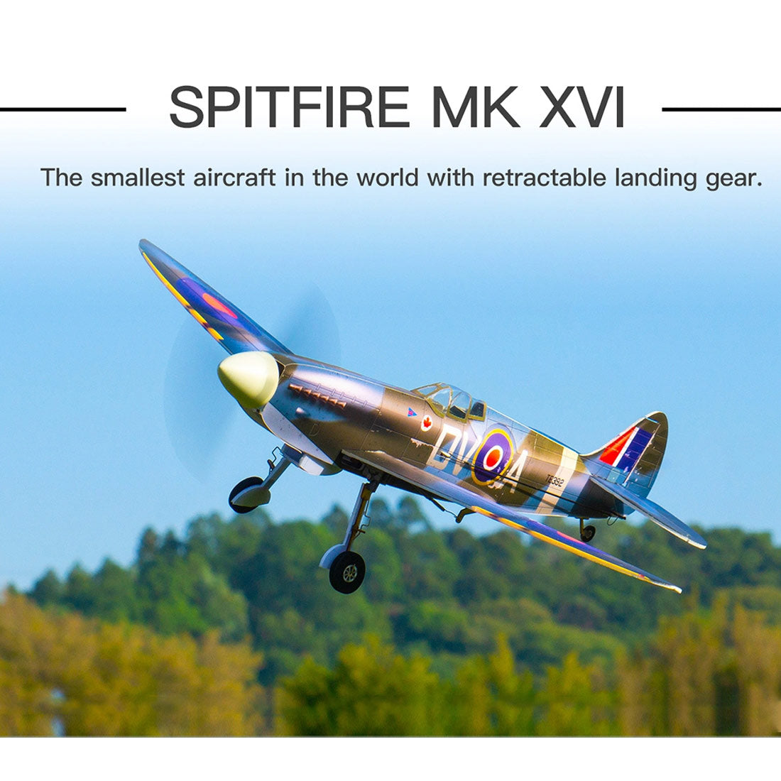 MinimumRC Spitfire MK XV 2.4G 5チャンネルマルチプロトコル RC固定翼航空機モデル（Kit RTFバージョン）