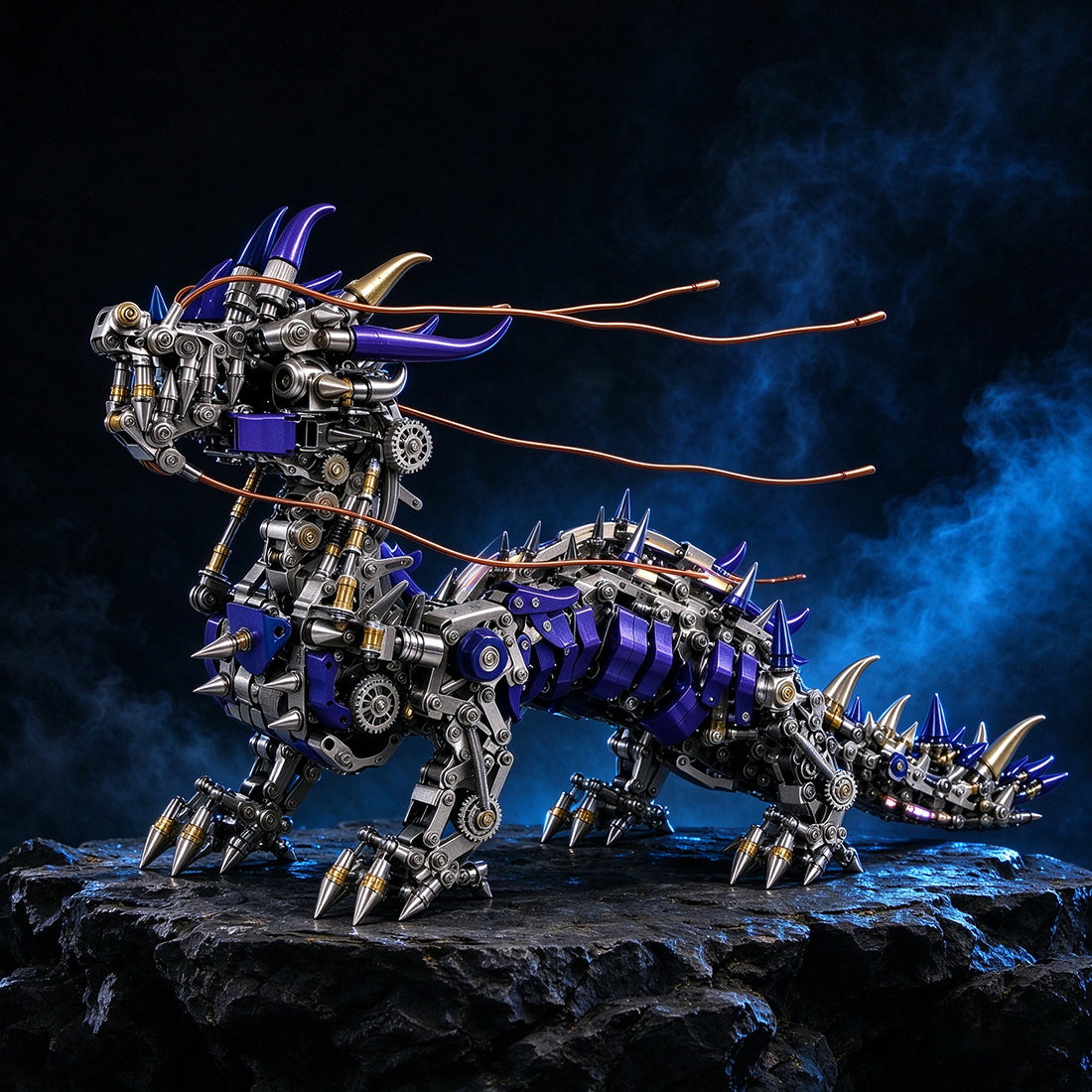 Punkbuild スチームパンク機械龍 金属組立キット LED ライト付き 可動関節 1623 ピース
