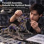 Punkbuild スチームパンク機械龍 金属組立キット LED ライト付き 可動関節 1623 ピース