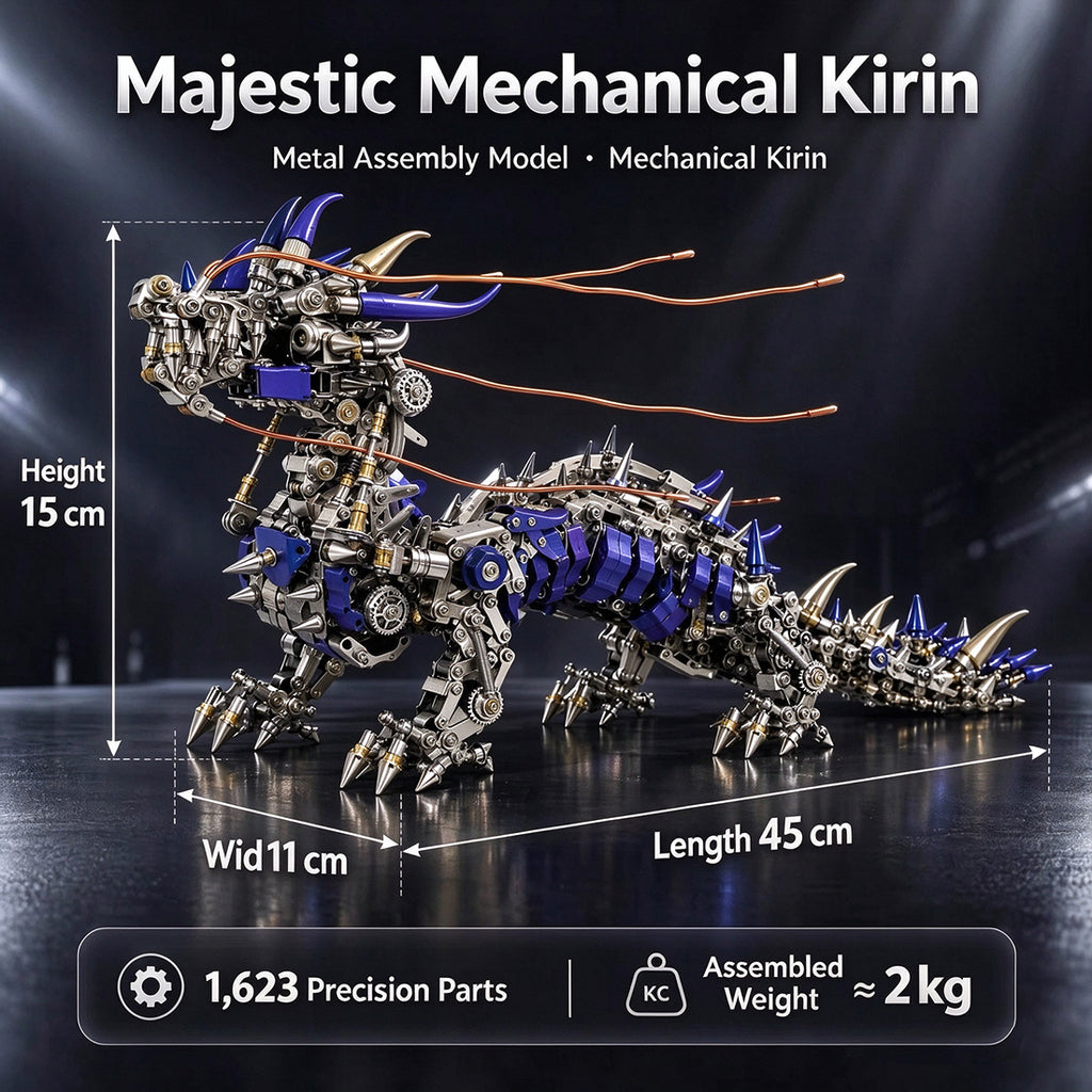 Punkbuild スチームパンク機械龍 金属組立キット LED ライト付き 可動関節 1623 ピース
