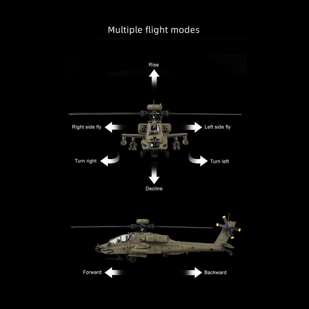 RC ERA C170 AH-64D軍用ヘリ｜1/48 6CHフライバーレス 光学フロー測位 TOF高度保持 3Dアクロバット RTR