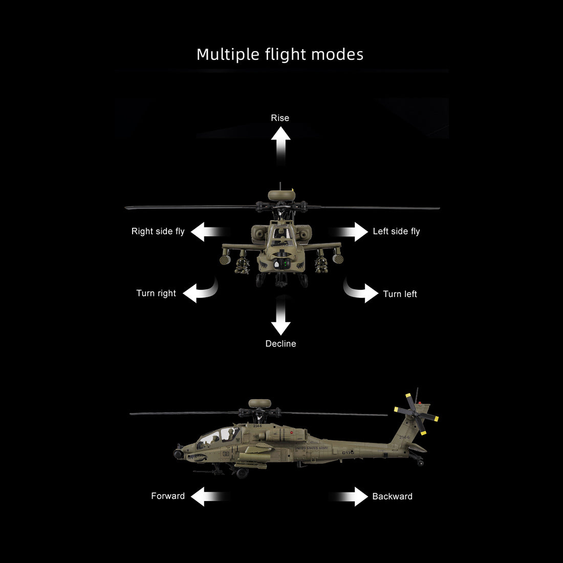 RC ERA C170 AH-64D軍用ヘリ｜1/48 6CHフライバーレス 光学フロー測位 TOF高度保持 3Dアクロバット RTR