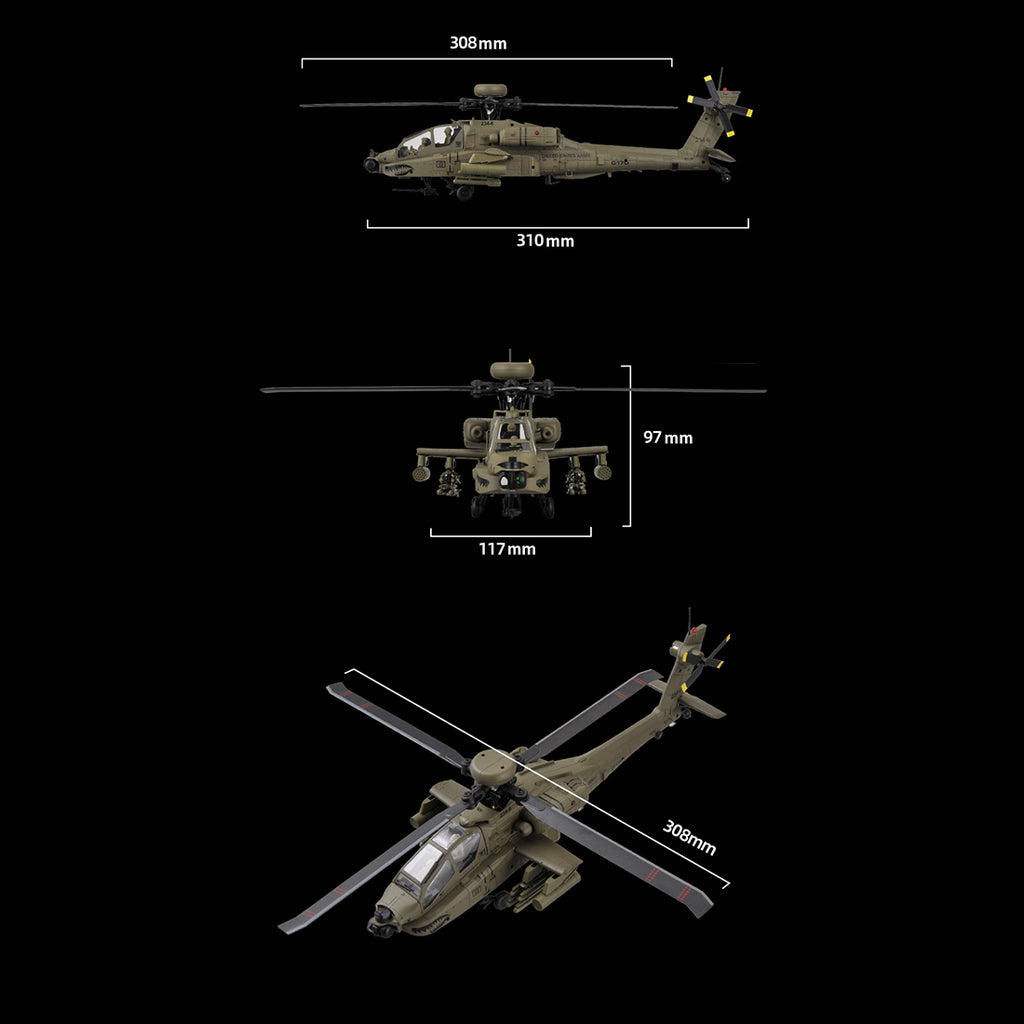 RC ERA C170 AH-64D軍用ヘリ｜1/48 6CHフライバーレス 光学フロー測位 TOF高度保持 3Dアクロバット RTR