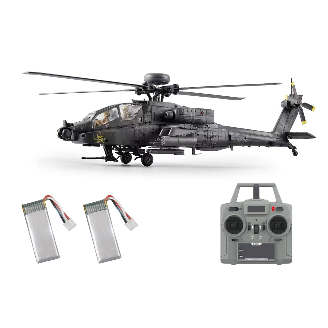 RC ERA C170 AH-64D軍用ヘリ｜1/48 6CHフライバーレス 光学フロー測位 TOF高度保持 3Dアクロバット RTR
