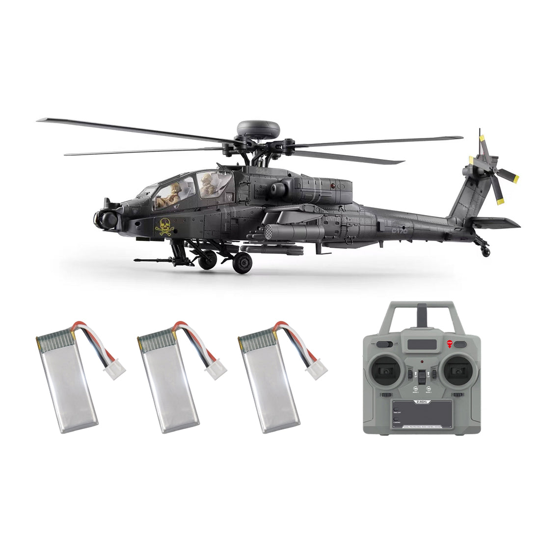 RC ERA C170 AH-64D軍用ヘリ｜1/48 6CHフライバーレス 光学フロー測位 TOF高度保持 3Dアクロバット RTR