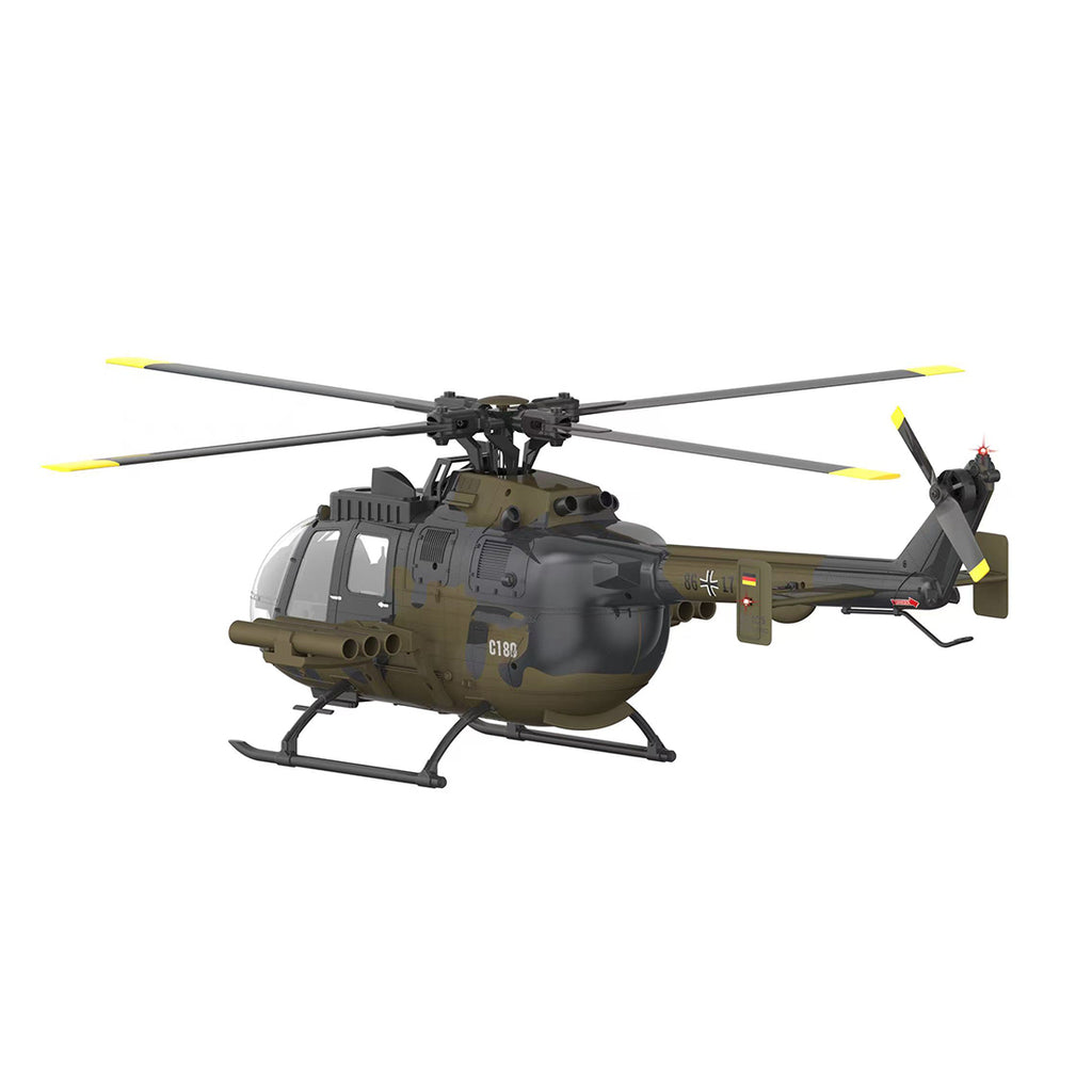 RC ERA C180 (BO 105機体) 1/25 Scale RCヘリコプター 2.4G 6CH フライバーレス単ローター 気圧+TOF LiDAR高度保持 光学流れ測位 RTF版