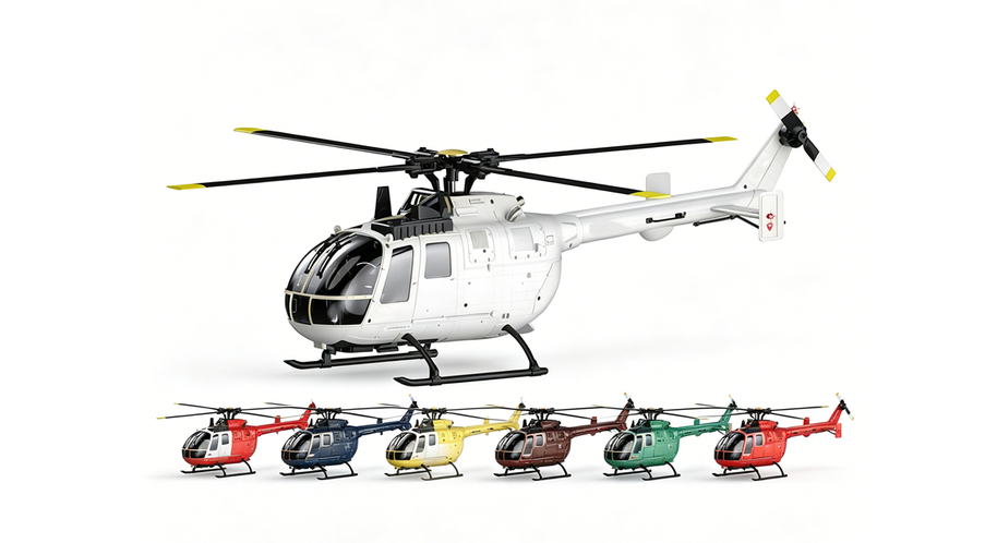 RC ERA C180 (BO 105機体) 1/25 Scale RCヘリコプター 2.4G 6CH フライバーレス単ローター 気圧+TOF LiDAR高度保持 光学流れ測位 RTF版