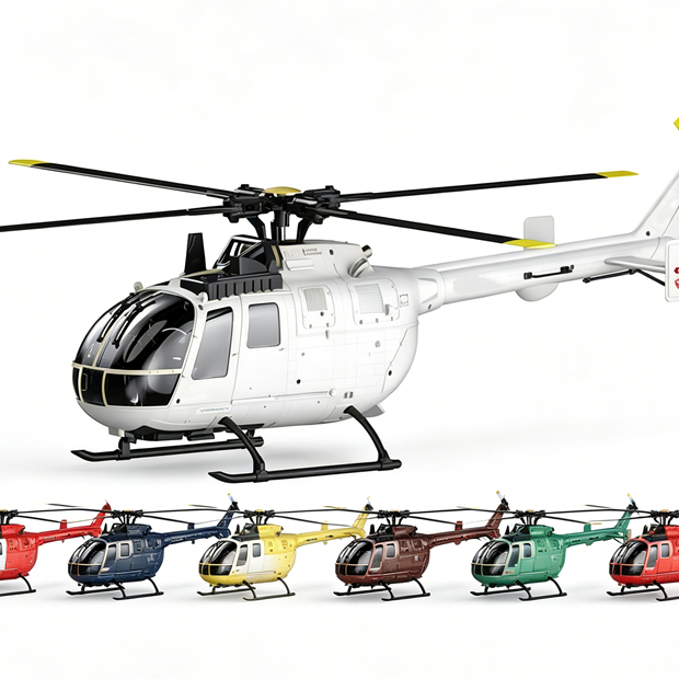 RC ERA C180 (BO 105機体) 1/25 Scale RCヘリコプター 2.4G 6CH フライバーレス単ローター 気圧+TOF LiDAR高度保持 光学流れ測位 RTF版