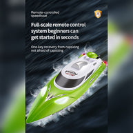 RC高速ボート 35KM/H 2.4GHz防水 LEDライト ワンキーリカバリー トリプル安全保護 RTR