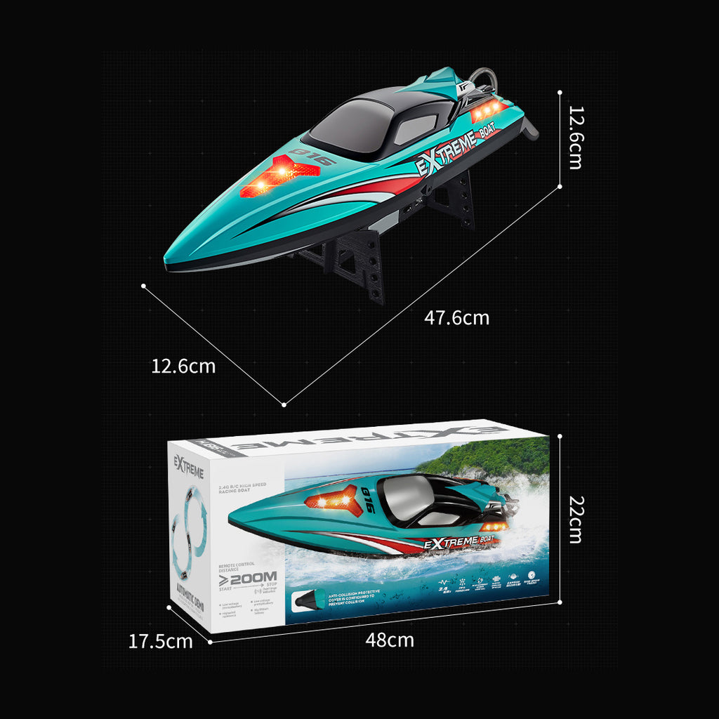 RC高速ボート 55KM/H 2.4GHzブラシレス LEDライト ワンキーリカバリー デュアル防水 RTR