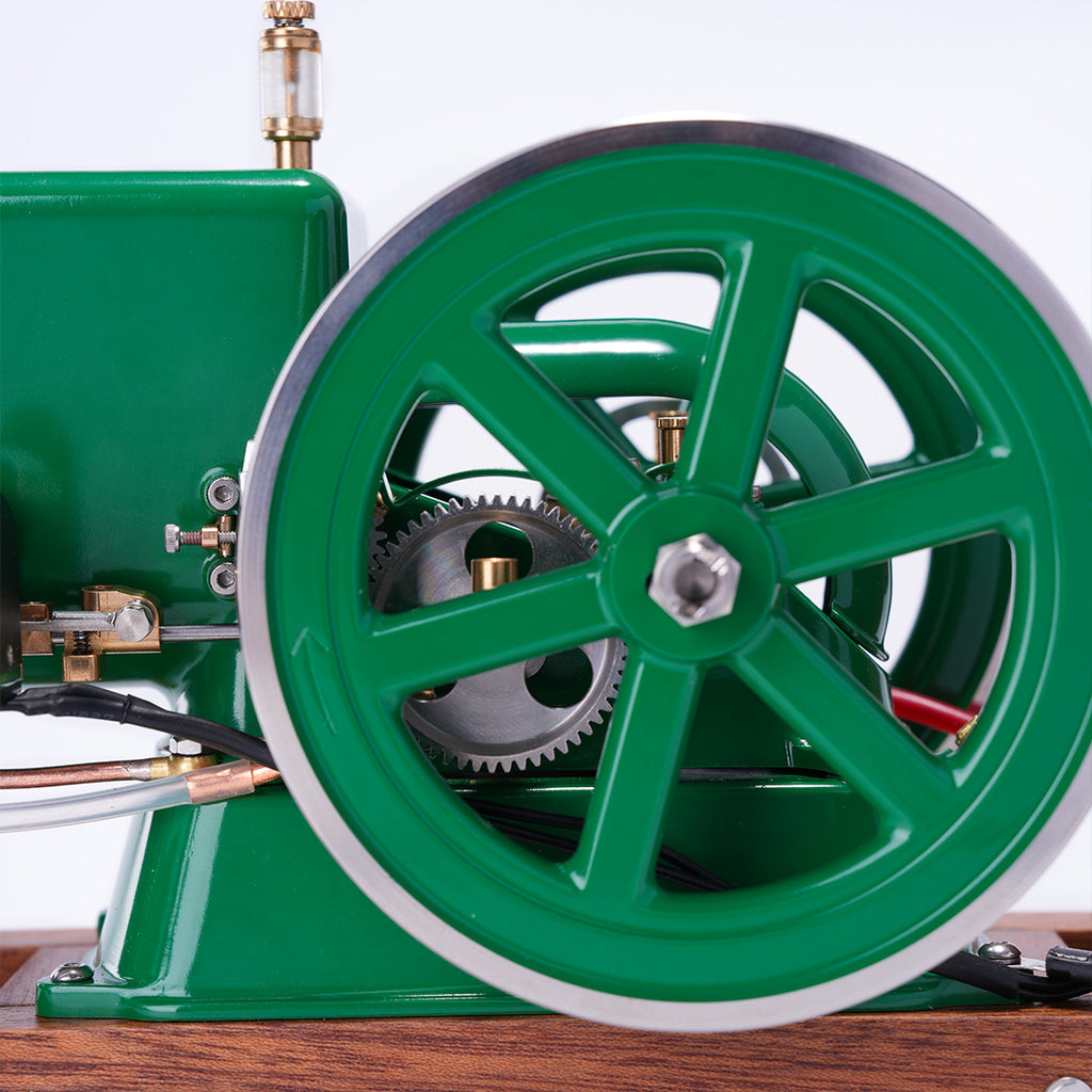 RETROL & OKMO Morse Z スロットルガバナー付き 単気筒 4 ストロークガソリンエンジン模型 木製台座付き（RTR）