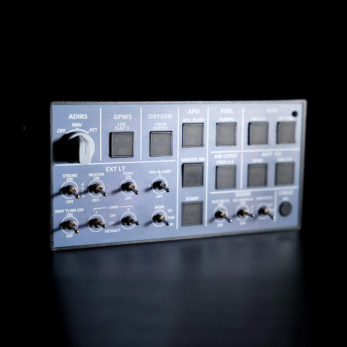 A106 V3.0 A32X OVHDパネル バックライト 金属筐体 MSFS対応 MobiFlight対応 フライトシム機器
