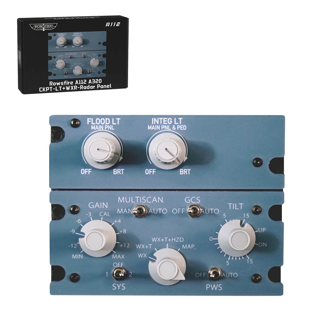 A112 V2 1:1完全再現 コックピット照明＋気象レーダー統合パネル MSFS/X-Plane対応 デュアルドライバー フライトシム