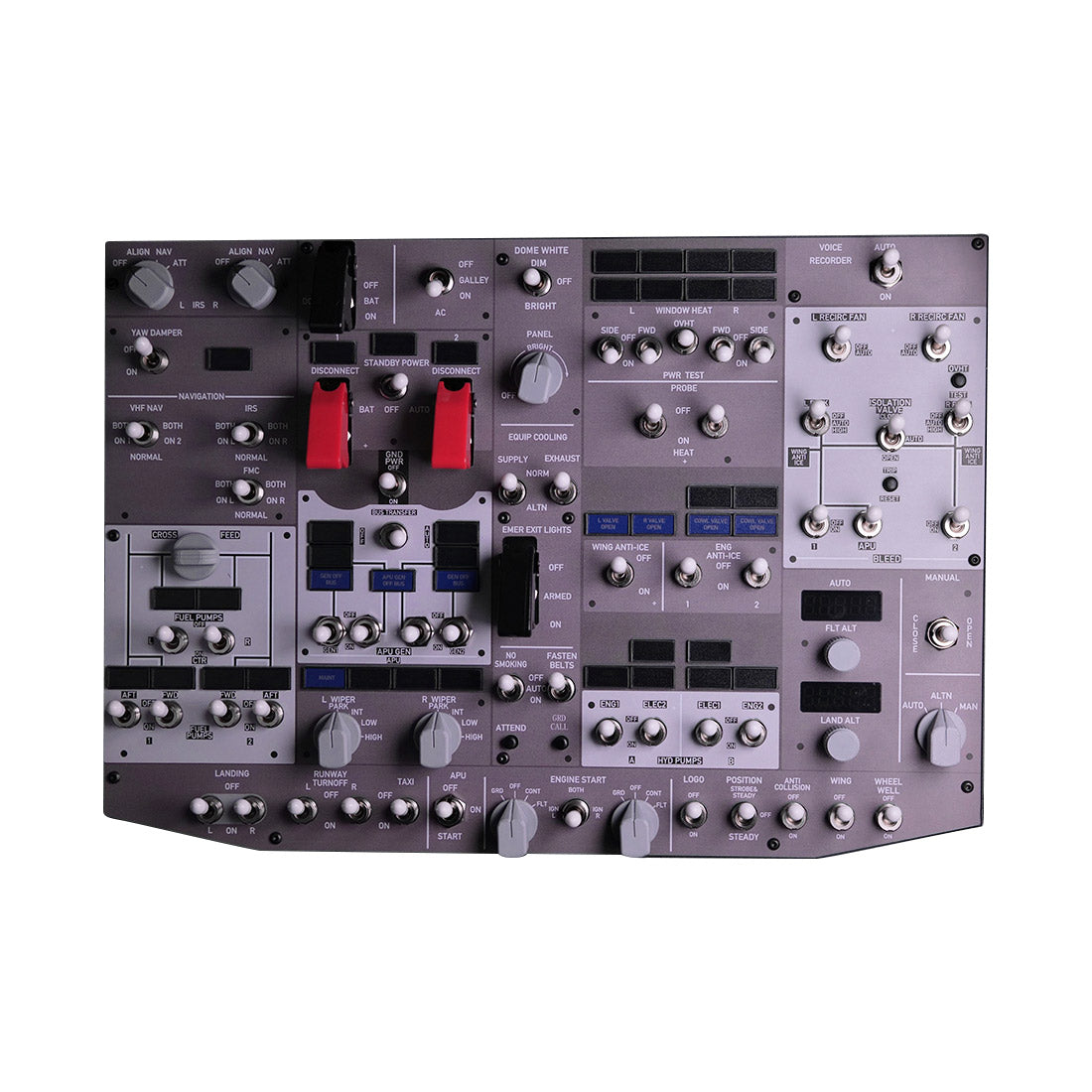 💥B107 B737オーバーヘッドパネル 金属筐体バックライト MSFS/Xplane対応 デュアルドライバー フライトシム機器